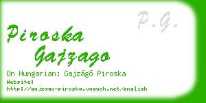 piroska gajzago business card